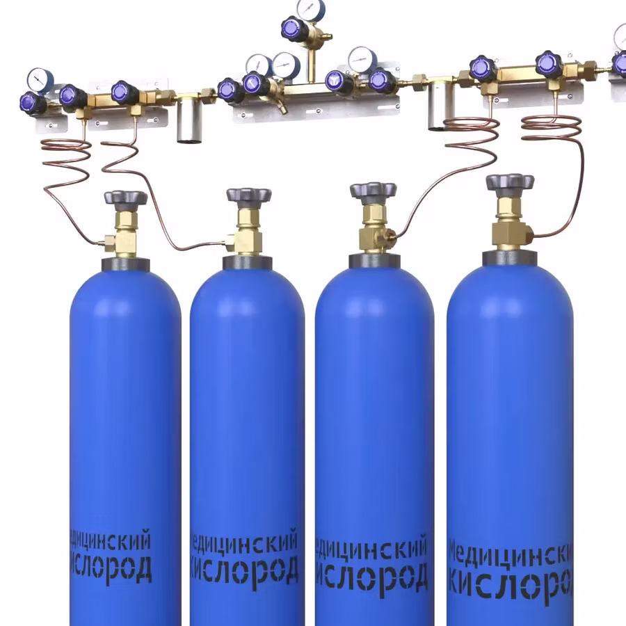 Балонные станции медгазов (О2, N2O, CO2)